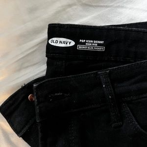 Old Navy Pop Icon High Rise Skinny Black Jeans - Petite